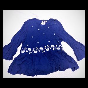 Royal blue flowered top